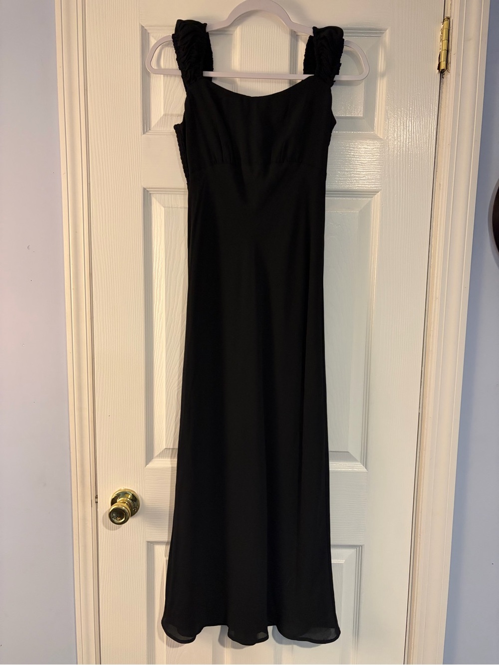 Abercrombie & Fitch Black Maxi Dress with Ruched Straps